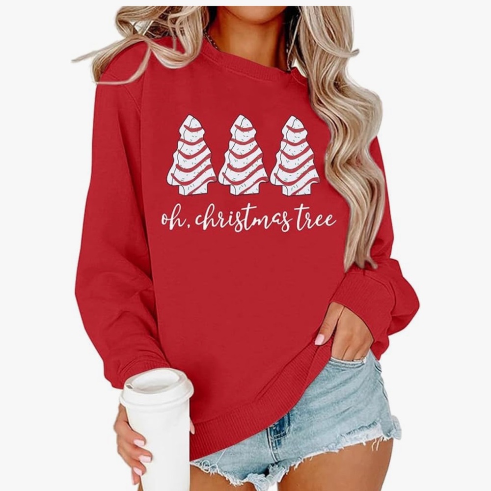 Red Christmas Tree Cske Sweater